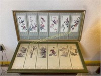 Pair of Vintage Japanese Framed Calenders