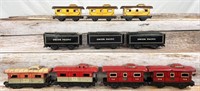 10pc Marx tinplate caboose/tender cars: 3824