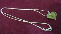 LADIES .925 STERLING HEART NECKLACE, 20"