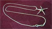 LADIES .925 STERLING STAR FISH NECKLACE, 20"