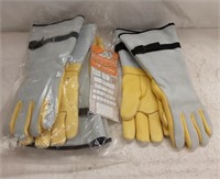 GLOVES LEATHER - QTY 3 PAIR - SIZE LARGE