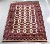 Hand-Knotted Bokhara Area Rug, 4'5" x 6'2"