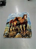 Horse plush throw blanket