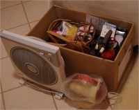 Electric fan and box of sundries