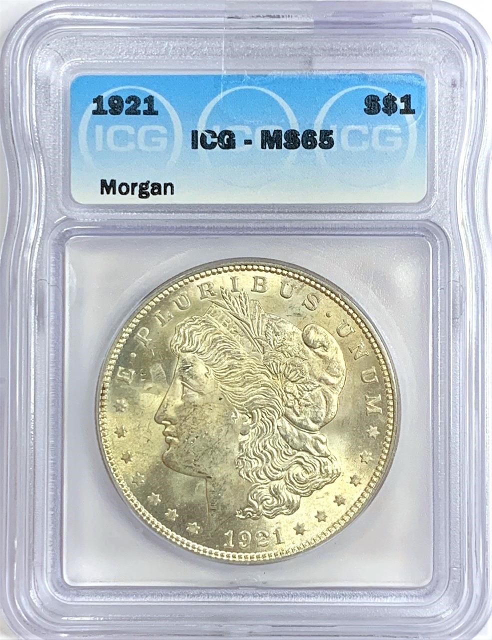 1921 Morgan Silver Dollar MS-65