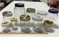 10 glass jars