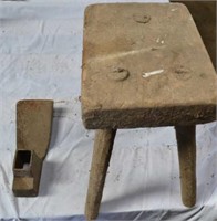 3 legged milking stool & Pick end