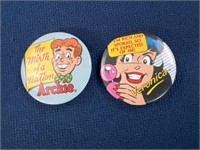 (2) 1987 Archie Comics pinback buttons