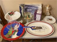 Christmas Serving Dishes & Angel Figurines