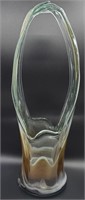 MURANO Mid century Blown Glass Strech Basket Vase