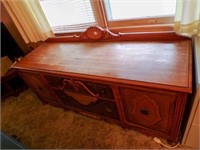 60" x 19" x 30" Vintage Wood 2 drawer Cabinet