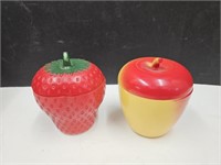 Vintage Atlas Apples/Strawbwerry Jam Jars