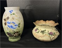 (2) Floral Hand Painted French Vase’.