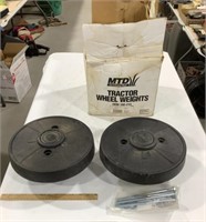 2 Tractor wheel weights, fits MTD 600 series -new