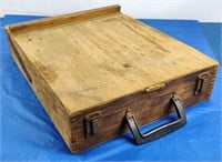 Vtg Wooden Art Easel Box w/ Oil Paints
