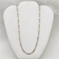 Silver Link Necklace 22"