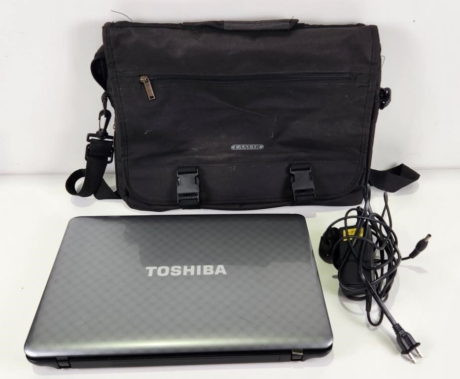 Toshiba Laptop with Charger and Bag, Satellite