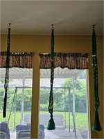 (3) Green Macrame Hanging Planter Holders