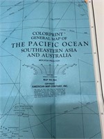 VTG American Map Co Pacific Ocean SE Asia Australi