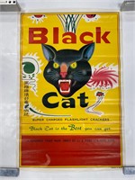 Vtg BLACK CAT Fireworks Poster MACAU