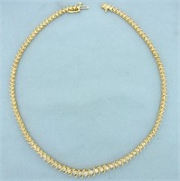 3ct TW Graduated Diamond Necklace in 14K Yellow Go