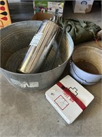 VINTAGE POTS AND FIRST AID KIT