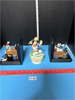 Mickey & Minnie bookends Schmid Mickey music box