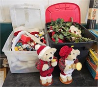 2 Totes of Christmas Decorations
