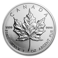 1993 Canada 1 Oz Silver Maple Leaf Bu