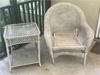 Wicker Patio Chair and Table