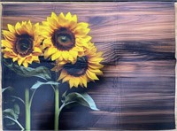 Wood Sunflowers Dish Drying Mat for Kitchen