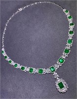 14.6ct Afghanistan Emerald 18Kt Gold Necklace