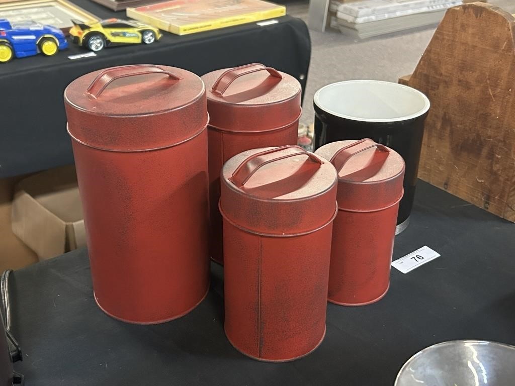 Set Of 4 Cannisters And Ice Bucket