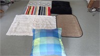 ASSORTMENT OF AREA RUGS AND A PILLOW