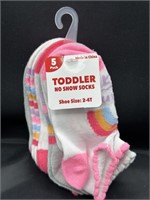NEW 5pk Toddler 2T to 4T No Show Socks GIRLS
