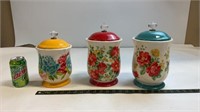 3pcs Pioneer woman Lidded Jars