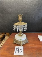 VTG crystal metal Italy marble candle holder