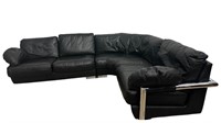 Vatne Mobler Black Leather Sectional Couch