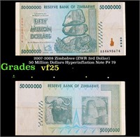 2007-2008 Zimbabwe (ZWR 3rd Dollar) 50 Million Dol