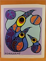 "Family of Birds" by Norval Morrisseau, numbered