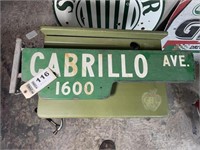 Cabrillo Ave street sign DSP with hanger