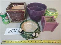 5 Assorted Clay/Ceramic Planters (No Ship)