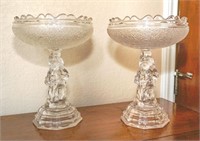 Glass Cherub Candleholders