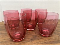 6 Canadian cranberry juice glasses