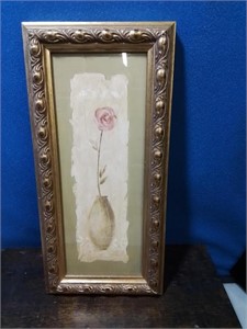 Floral print and gold frame 5 / 11 inches over all