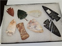 Modern Napped Arrowheads in Tray