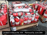 LOT, ASSORTED FIRE EXTINGUISHERS IN THIS BIN