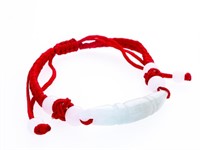 Hand Carved Jade Bracelet w/ Beads - Red Chord