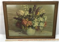 Vintage Framed Floral Artwork- Print