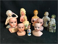 Vintage Pincushion Half Dolls & Doll Heads
